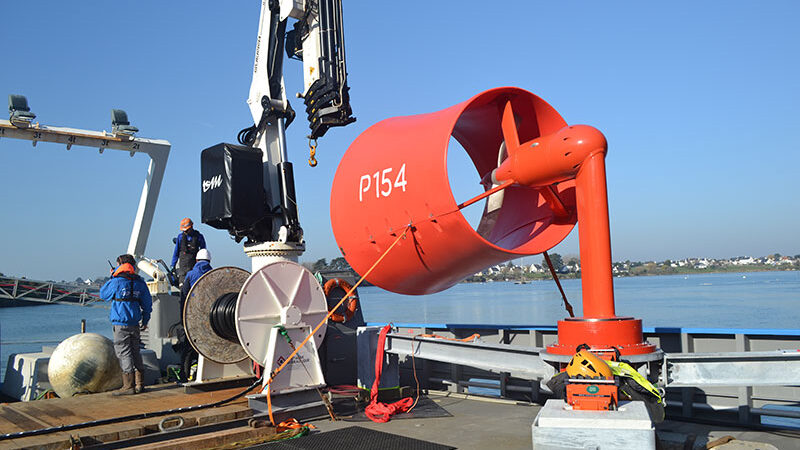 Hydrolienne P154, site de test Ria d'Étel - ©Guinard Énergies Nouvelles