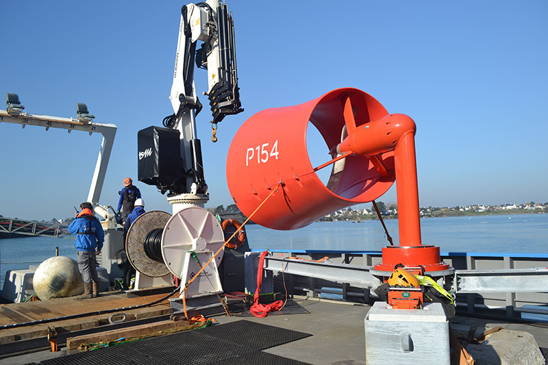 Hydrolienne P154, site de test Ria d'Étel - ©Guinard Énergies Nouvelles