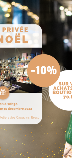 10 et 11/12 : Ventes privées de Noël, profitez de -10% de remise sur la boutique de 70.8 !