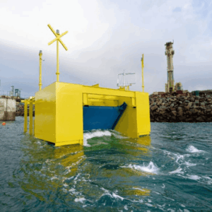 Dikwe, la digue à énergie positive - installation du prototype au môle Saint- Anne. Ifremer